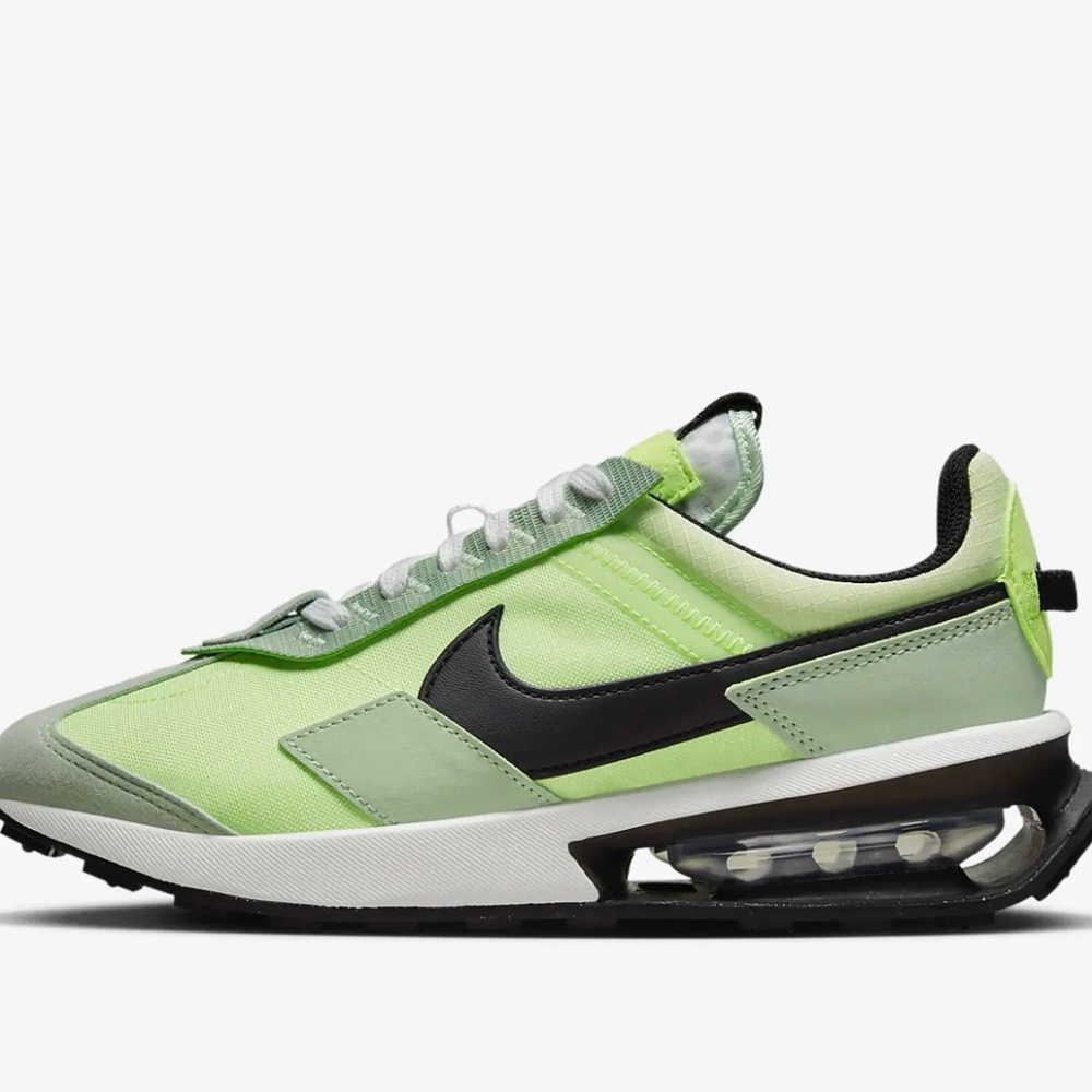 New Women Nike Air Max Pre-Day Lime Green in low top front Nike logo